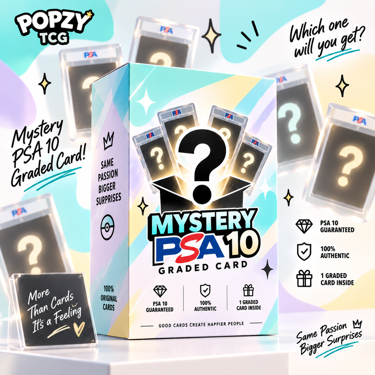 POPZY Mystery PSA 10 Graded Pokémon Card – מארז קלף מדורג בהפתעה